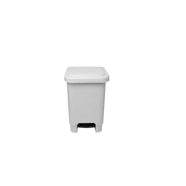 Lar Plastics Step-On Trash Can, 4 Gal, White (WH) ST.04 WH